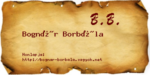 Bognár Borbála névjegykártya